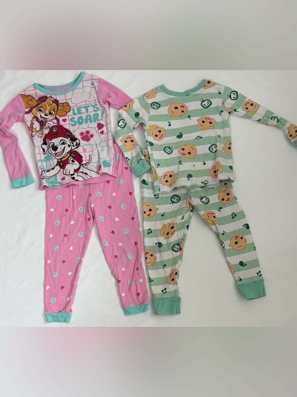 Toddler Girl Pajama Bundle 3T Paw Patrol + Carter’s Sets Lot Sleepwear